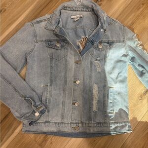 Crave Fame Almost Famous Women’s XS Distressed Denim Jacket